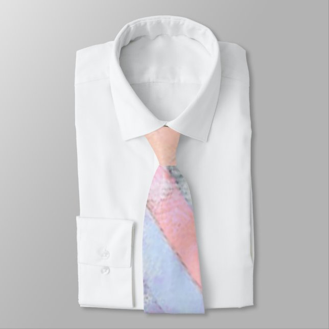 Modern Business Pattern Abstrac Blue Pink Tie (Tied)