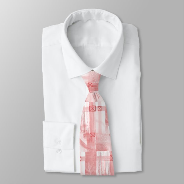 Modern Business Pattern Abstrac Orange Tie (Tied)