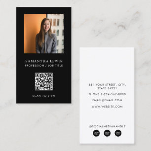 Modern Business Photo QR Code Custom Social Media  Card