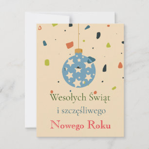 Modern Business Polish Christmas Wesołych Świąt Holiday Card