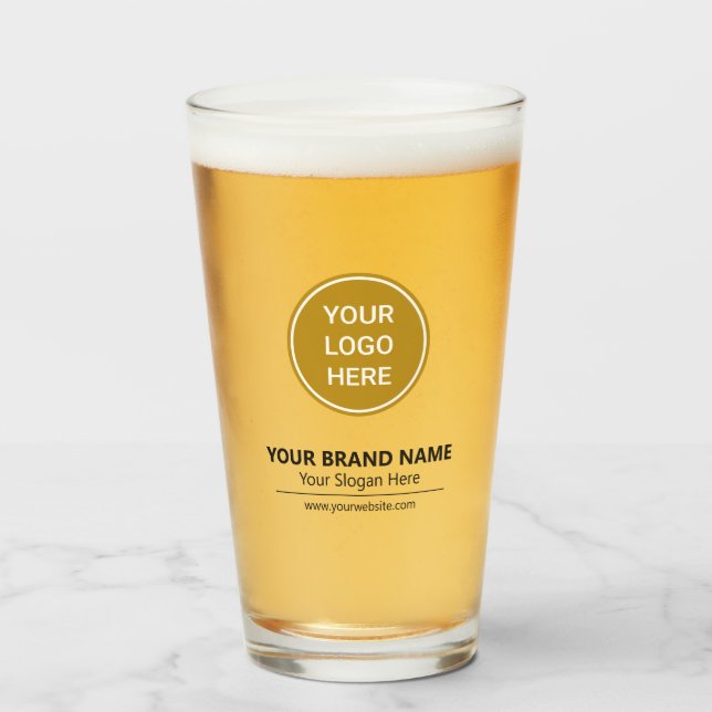 Modern Business Promotion Custom Logo Pint Glass (Front Filled)