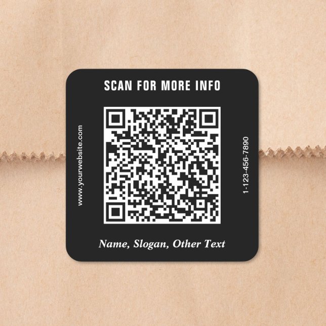 Modern Business QR Code Black Square Sticker (Modern Business QR Code Black Square Sticker)