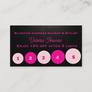 Modern Business QR Code Minimalist Pink & Black Loyalty Card