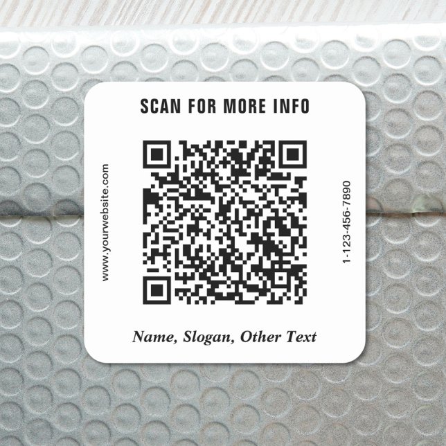 Modern Business QR Code Square Sticker (Modern Business QR Code Square Sticker)