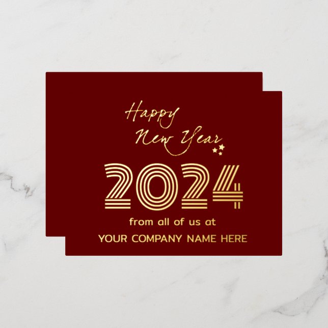 Modern Business Queer Code Company Foil Holiday Postcard (Front/Back)