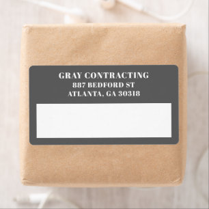 Modern Business Return Address Grey Shipping