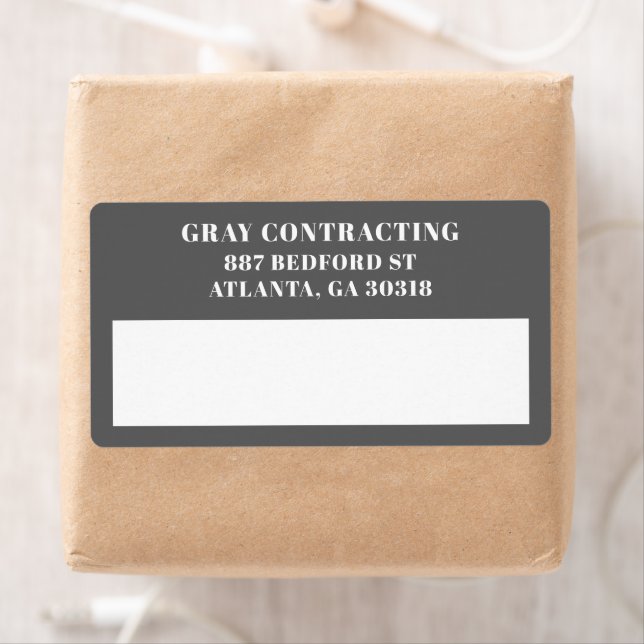 Modern Business Return Address Grey Shipping (Insitu)