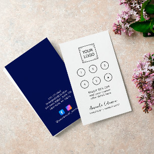 Modern Business Reward 6 Punch Logo white BLUE Card