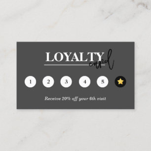 Modern Business Reward Dark Grey Flat Loyalty Card