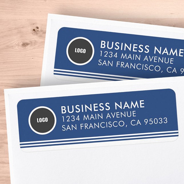 Modern Business Round Logo Mailing Return Address (Creator Uploaded)