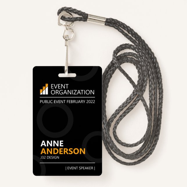 Modern Business Seminar Conference Event  Badge ID Badge (Front with Lanyard)