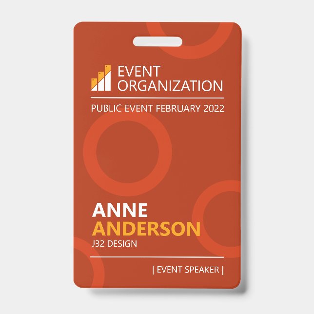 Modern Business Seminar Conference Event  Badge ID Badge (Front)