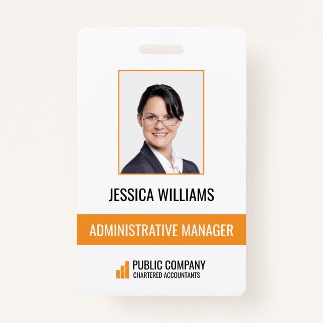 Modern Business Staff Employee ID Badge (Front)