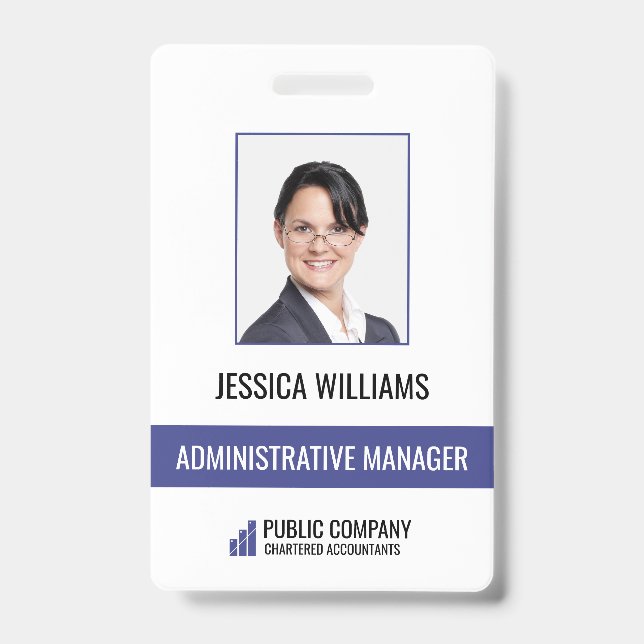 Modern Business Staff Employee ID Badge (Front)