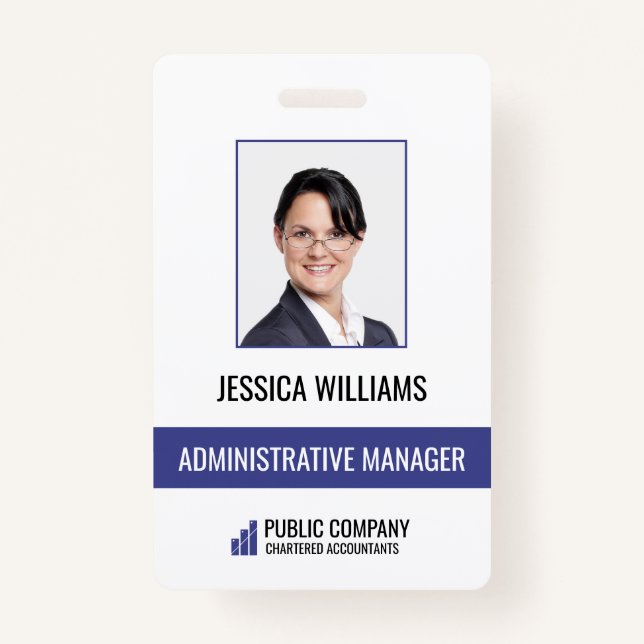 Modern Business Staff Employee ID Badge (Front)