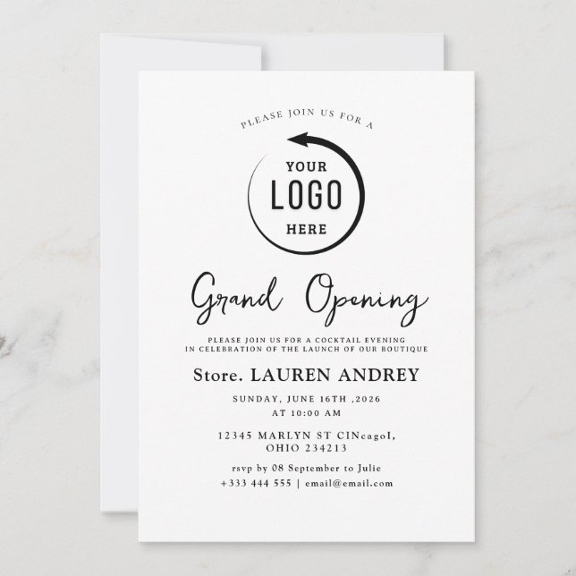 Modern Business Store Launch Party Invitation (Front)