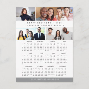Modern Business Team Photo collage 2026 Calendar Holiday Postcard