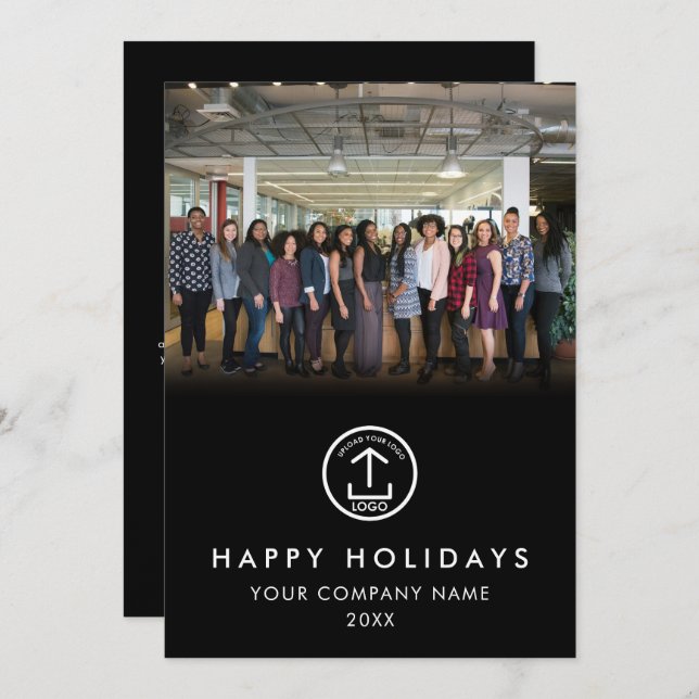 Modern Business Team Photo Logo Photo Christmas (Front/Back)