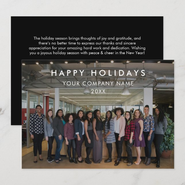 Modern Business Team Photo Logo Photo Christmas (Front/Back)