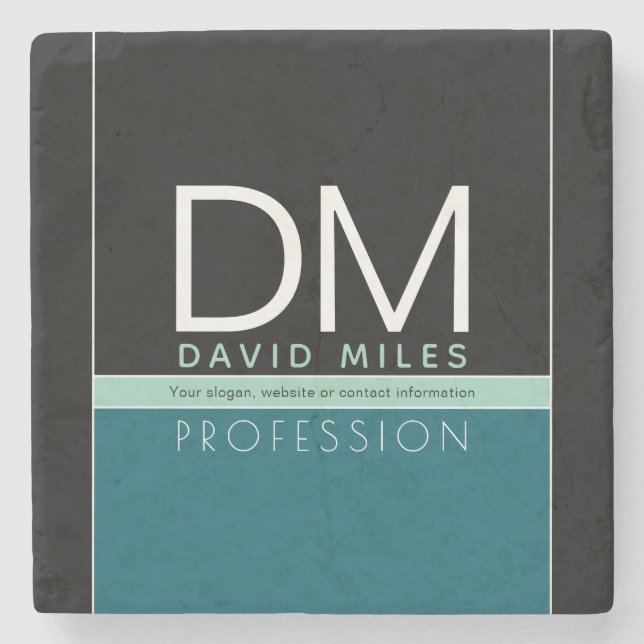 Modern Business Template | All Colours Customisabl Stone Coaster (Front)