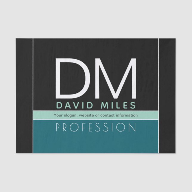 Modern Business Template | All Colours Customisabl Tissue Paper (Front)