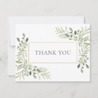 Modern Business Thank You Greenery Watercolor