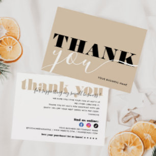Modern Business Thanks Purchase Order Minimalist Thank You Card