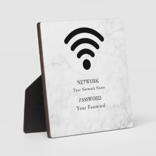 Modern Business Wifi Network and Password Black  Plaque