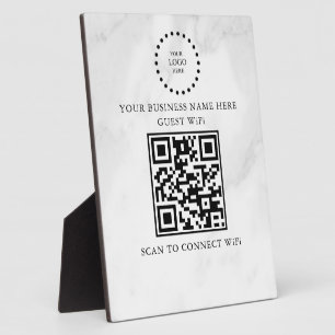 Modern Business Wifi Network and Password Black  Plaque