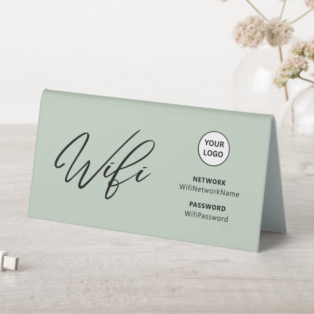 Modern Business Wifi Password & Qr Code Welcome   (In SItu (Table))