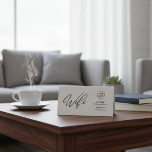 Modern Business Wifi Password & Qr Code Welcome  