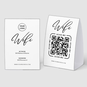 Modern Business Wifi Password Welcome QrCode Sign