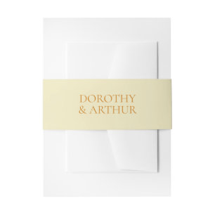 Modern Butter Yellow Elegant Wedding Invitation Belly Band