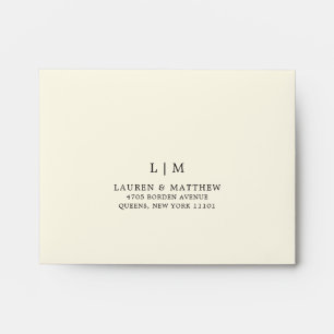 Modern Butter Yellow Monogram Elegant RSVP Wedding Envelope