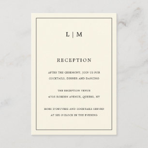 Modern Butter Yellow Monogram Elegant Wedding Enclosure Card