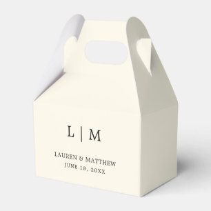 Modern Butter Yellow Monogram Elegant Wedding Favour Box