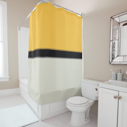 Modern Er Yellow Silver Blue Grey Black Stripe Shower Curtain Zazzle Co Uk Modern Er Yellow Silver Blue Grey, Yellow And Grey Shower Curtain Uk