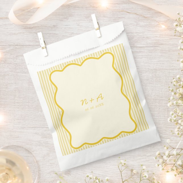 Modern Butter Yellow Wedding Favour Bags (Clipped)