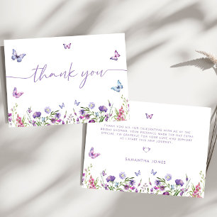 Modern Butterflies Bridal Shower Thank You Card
