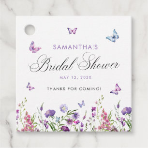 Modern Butterflies  Bridal Shower Thank You Favour Tags