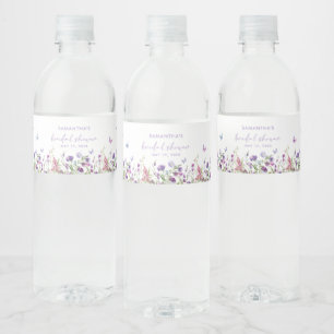 Modern Butterflies Bridal Shower Water Bottle Label