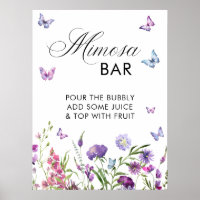 Modern Butterflies Bridal Shower Welcome Sign
