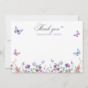 Modern Butterflies Bridal Shower Welcome Sign Thank You Card