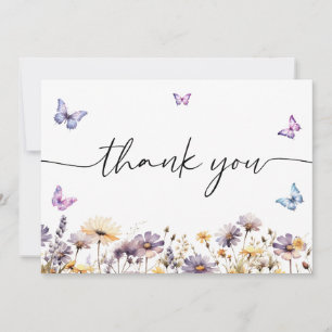 Modern Butterflies  Bridal Shower Welcome Sign Thank You Card