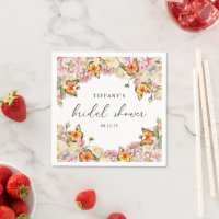 Modern Butterflies Pink Peonies Bridal Shower