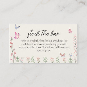 Modern Butterflies Stock the Bar Bridal Shower  Enclosure Card