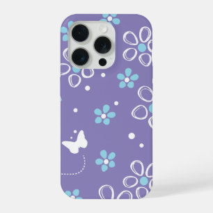Modern butterfly and flower pattern iPhone 15 pro case