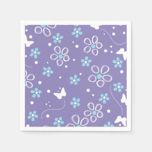Modern butterfly and flower pattern napkin