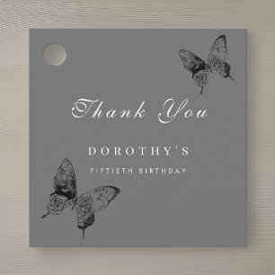 Modern Butterfly ANY Milestone Adult Birthday Favour Tags