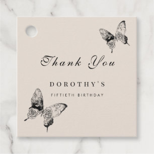 Modern Butterfly ANY Milestone Adult Birthday Favour Tags